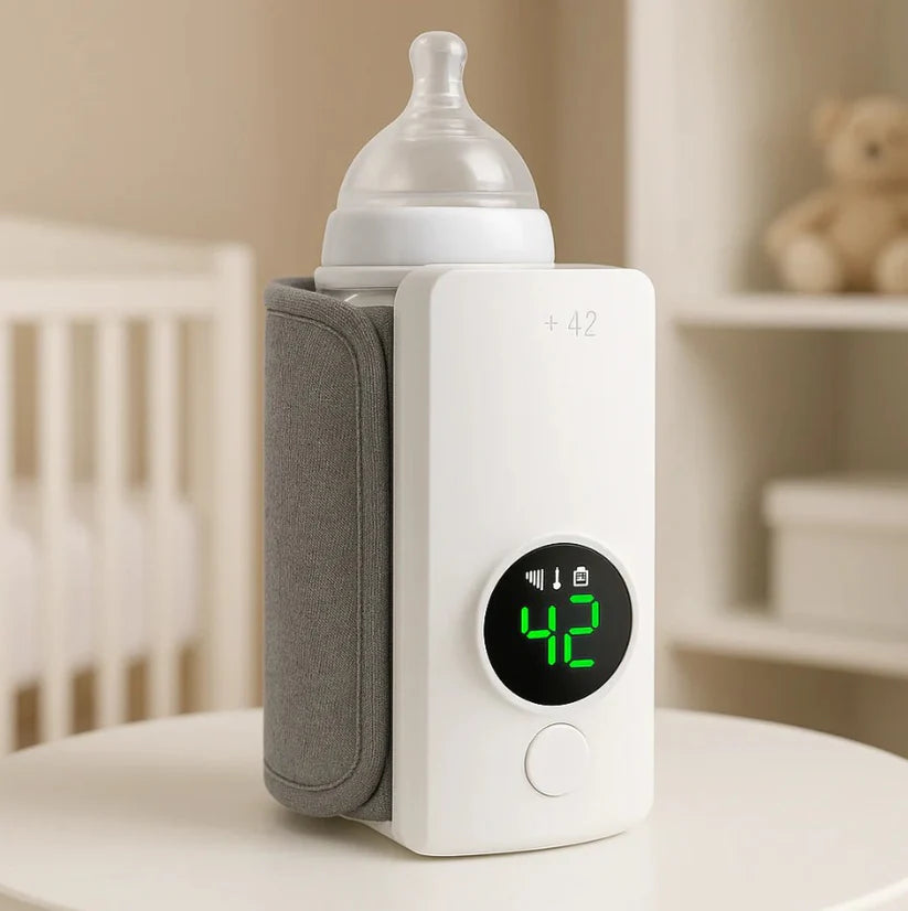calentador de biberón, con pantalla de temperatura de 6 niveles y batería recargable
